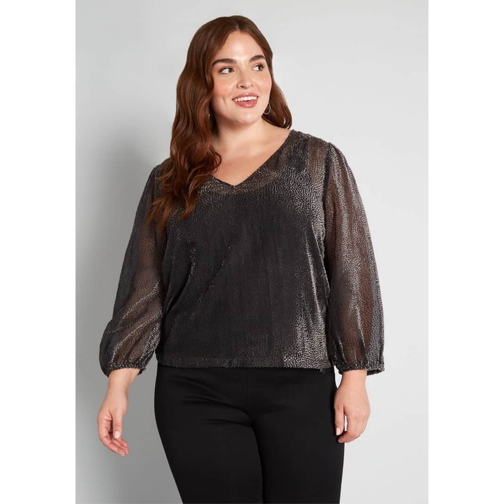 NWT Modcloth New Sheer's Eve Top Size M